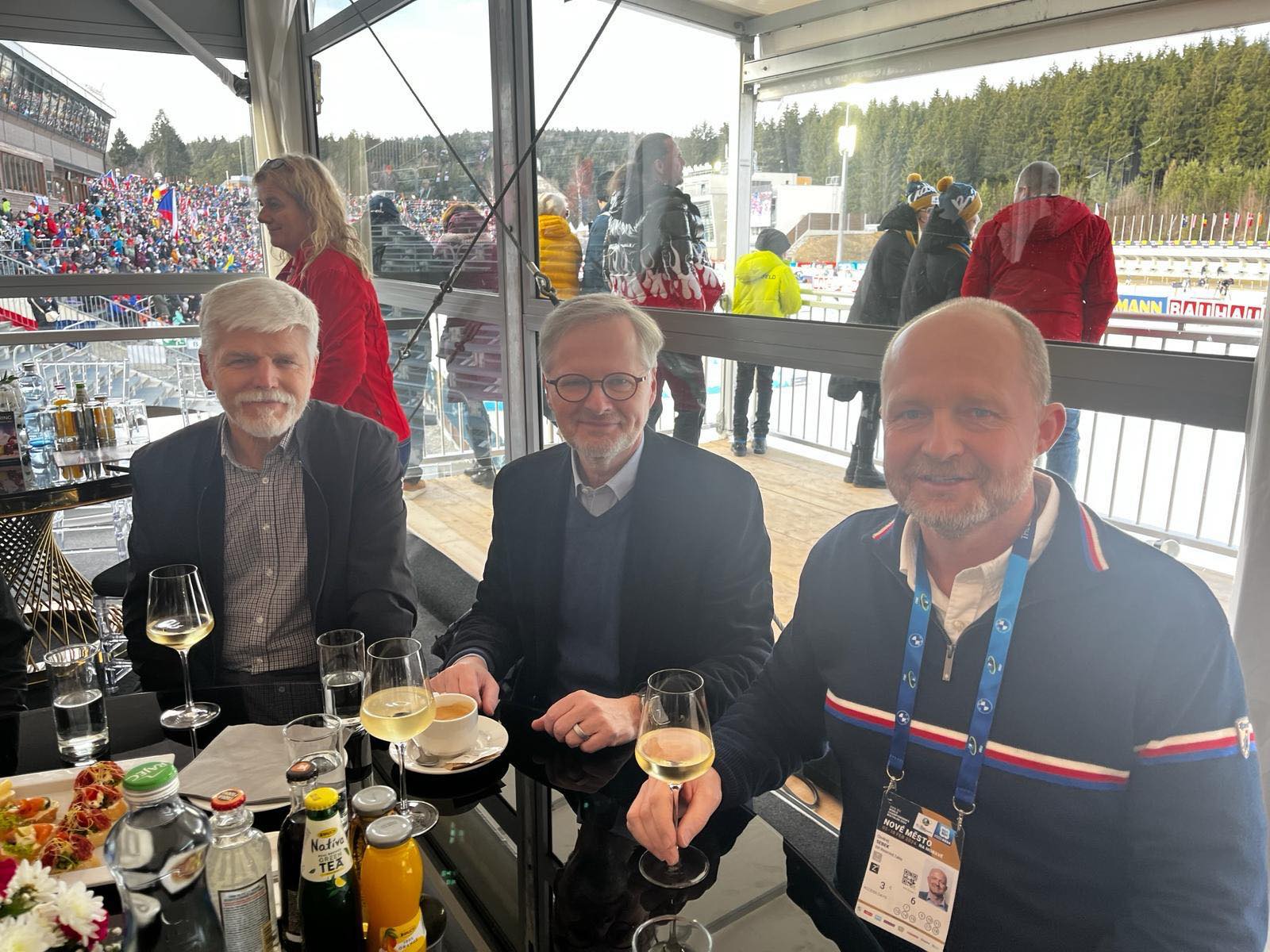 Nejvyšší státní představitelé navštívili Mistrovství světa v biatlonu v Novém Městě na Moravě